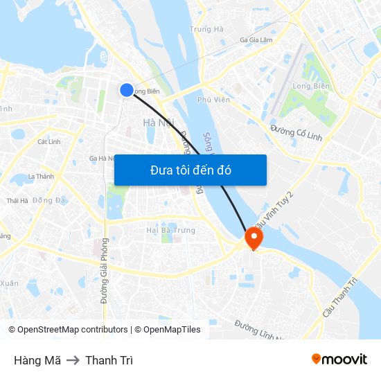 Hàng Mã to Thanh Trì map