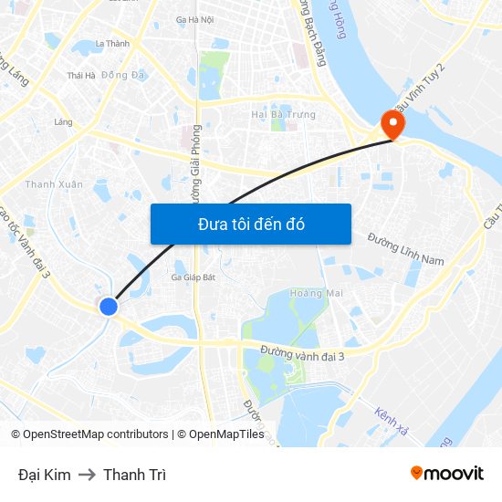 Đại Kim to Thanh Trì map