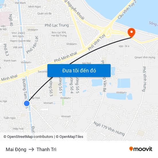 Mai Động to Thanh Trì map