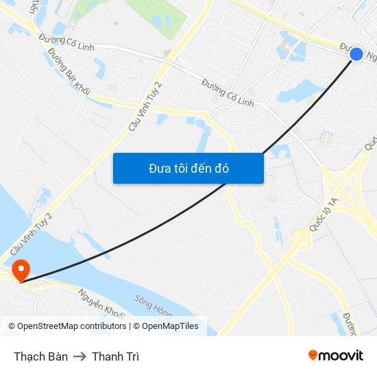 Thạch Bàn to Thanh Trì map