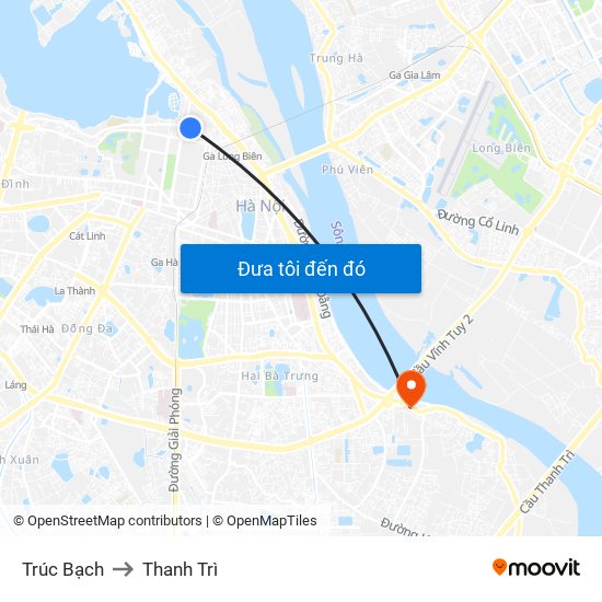 Trúc Bạch to Thanh Trì map