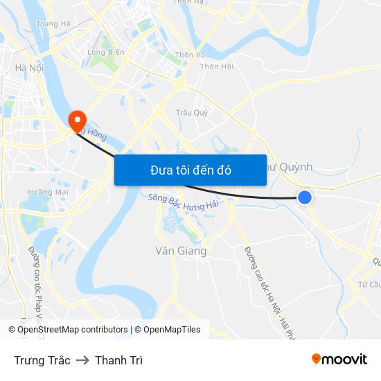 Trưng Trắc to Thanh Trì map