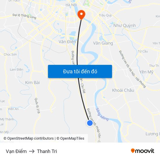 Vạn Điểm to Thanh Trì map