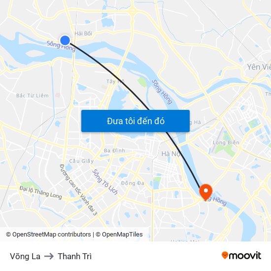 Võng La to Thanh Trì map