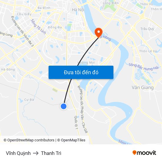 Vĩnh Quỳnh to Thanh Trì map