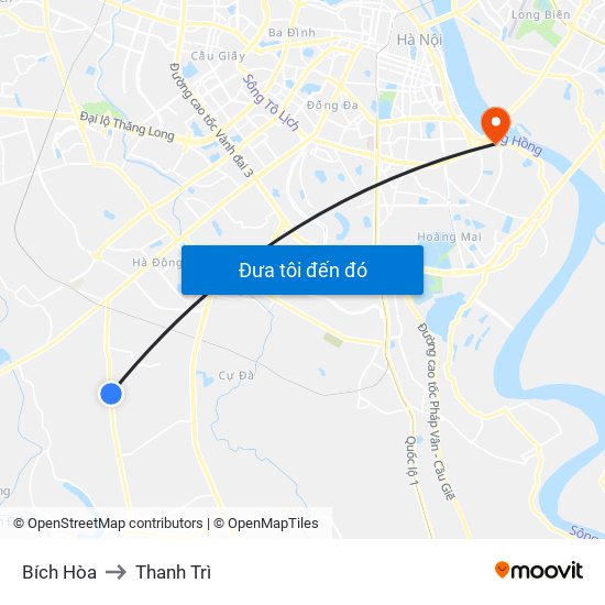 Bích Hòa to Thanh Trì map