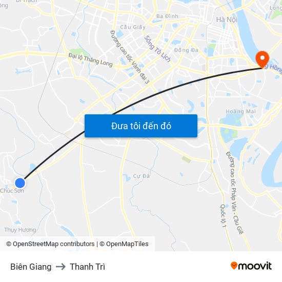 Biên Giang to Thanh Trì map