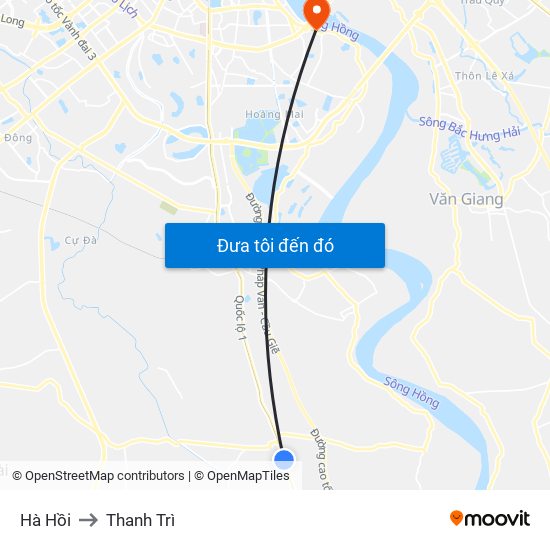 Hà Hồi to Thanh Trì map