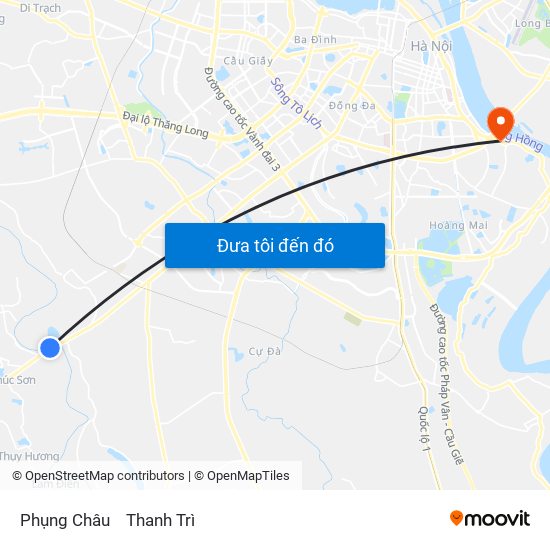 Phụng Châu to Thanh Trì map