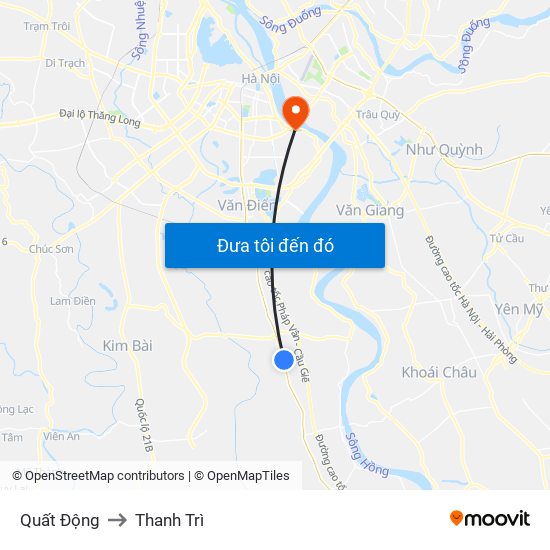 Quất Động to Thanh Trì map