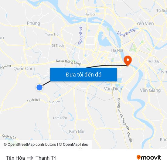 Tân Hòa to Thanh Trì map