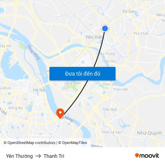 Yên Thường to Thanh Trì map