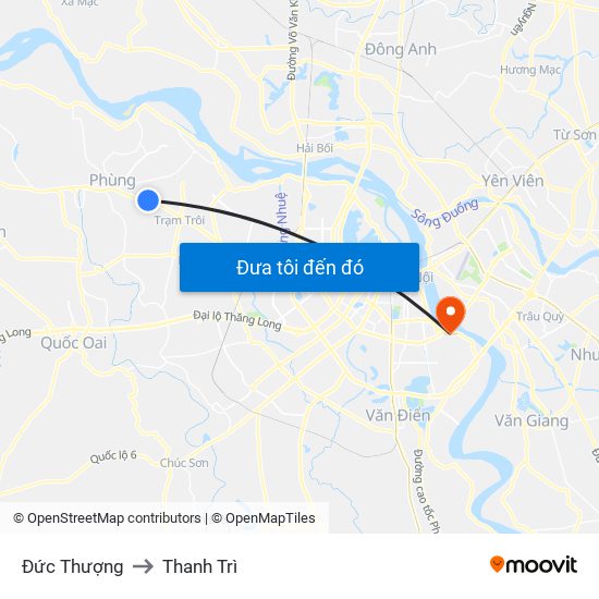 Đức Thượng to Thanh Trì map