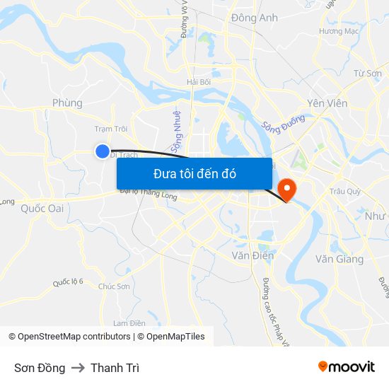 Sơn Đồng to Thanh Trì map