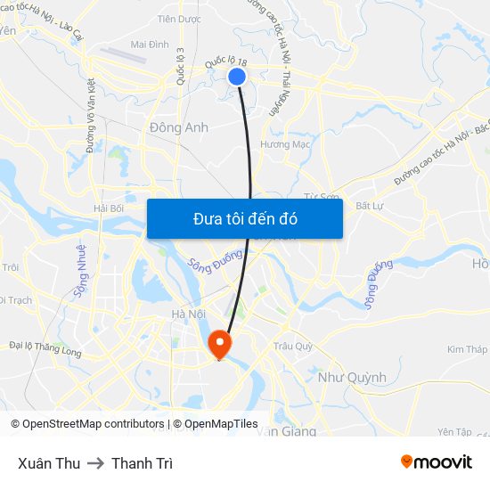 Xuân Thu to Thanh Trì map