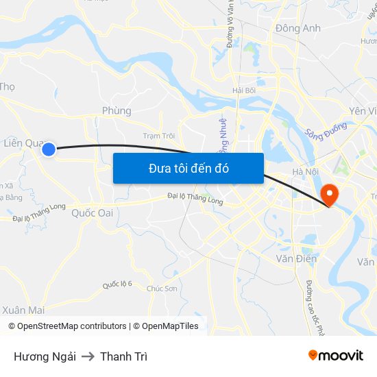 Hương Ngải to Thanh Trì map