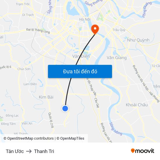 Tân Ước to Thanh Trì map