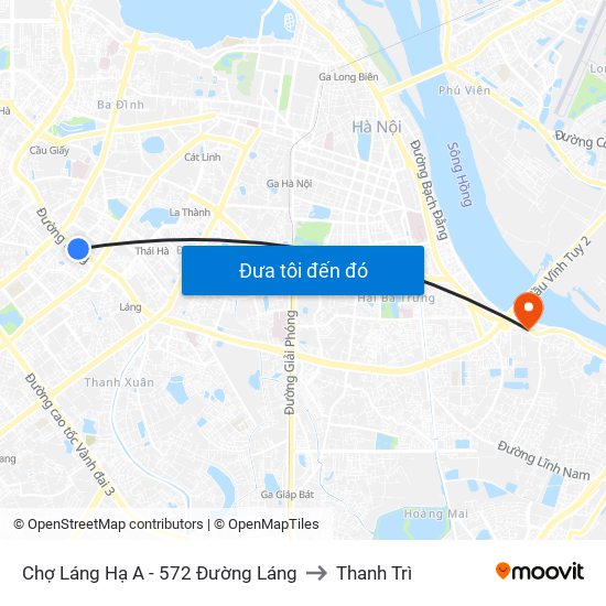 Chợ Láng Hạ A - 572 Đường Láng to Thanh Trì map