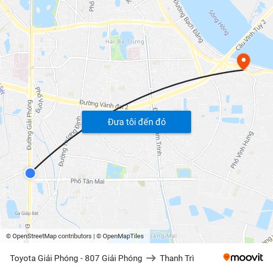 Toyota Giải Phóng - 807 Giải Phóng to Thanh Trì map