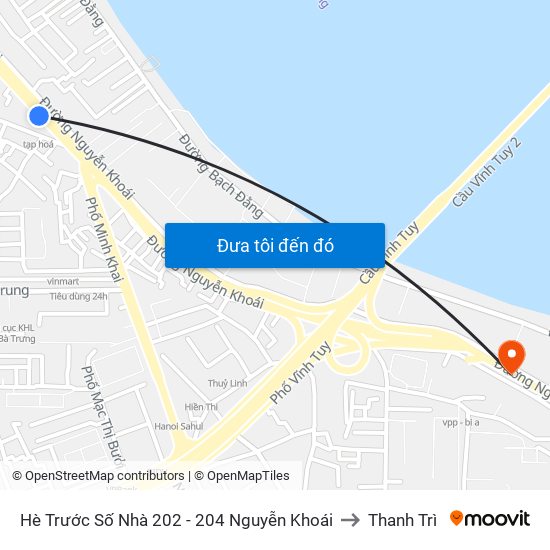 Hè Trước Số Nhà 202 - 204 Nguyễn Khoái to Thanh Trì map