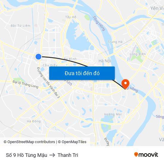 Số 9 Hồ Tùng Mậu to Thanh Trì map