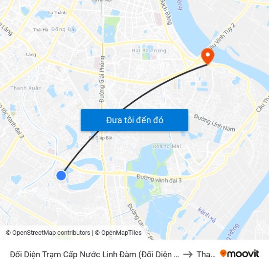 Đối Diện Trạm Cấp Nước Linh Đàm (Đối Diện Chung Cư Hh1c) - Nguyễn Hữu Thọ to Thanh Trì map