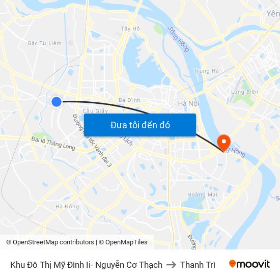 Khu Đô Thị Mỹ Đình Ii- Nguyễn Cơ Thạch to Thanh Trì map