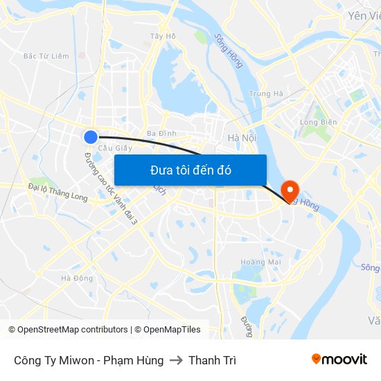 Bệnh Viện Đa Khoa Y Học Cổ Truyền - 6 Phạm Hùng to Thanh Trì map