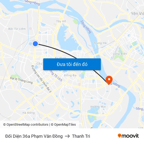 Đối Diện 36a Phạm Văn Đồng to Thanh Trì map