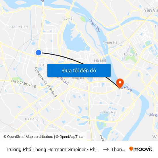 Trường Phổ Thông Hermam Gmeiner - Phạm Văn Đồng to Thanh Trì map