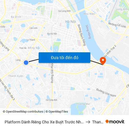 Platform Dành Riêng Cho Xe Buýt Trước Nhà 604 Trường Chinh to Thanh Trì map