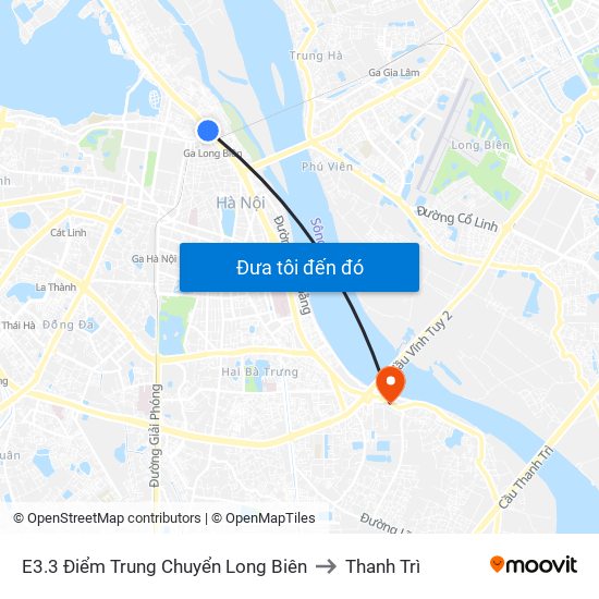 E3.3 Điểm Trung Chuyển Long Biên to Thanh Trì map