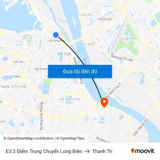 E3.2 Điểm Trung Chuyển Long Biên to Thanh Trì map