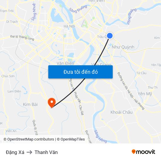 Đặng Xá to Thanh Văn map