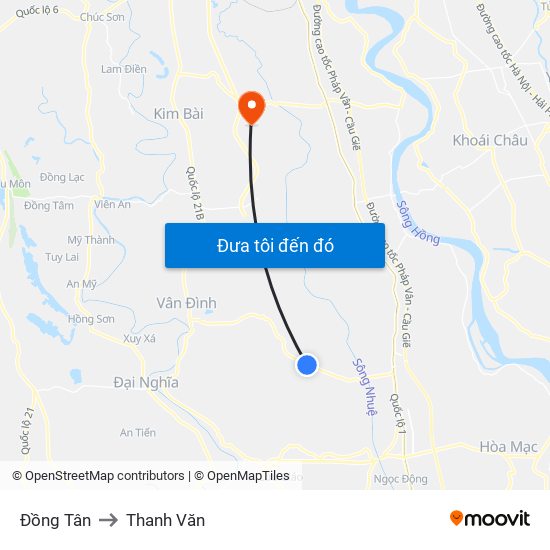 Đồng Tân to Thanh Văn map