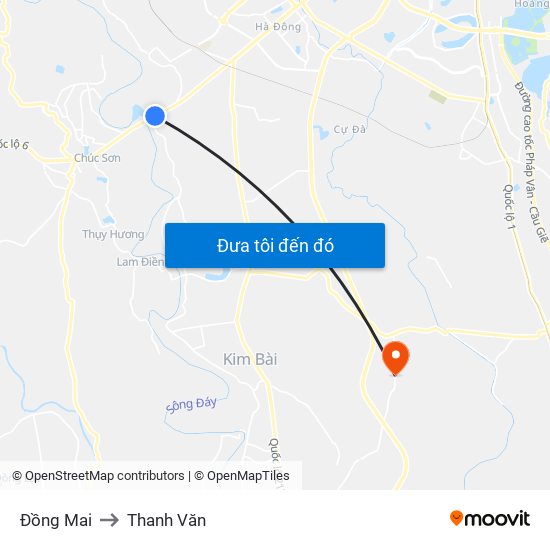 Đồng Mai to Thanh Văn map