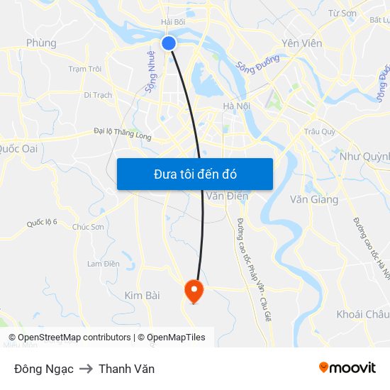 Đông Ngạc to Thanh Văn map