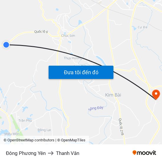 Đông Phương Yên to Thanh Văn map