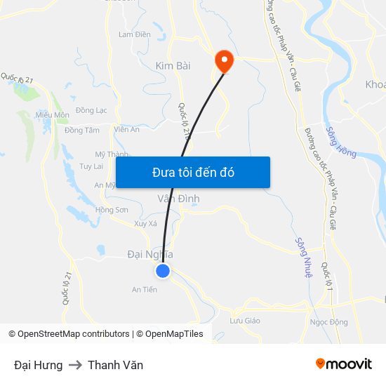 Đại Hưng to Thanh Văn map