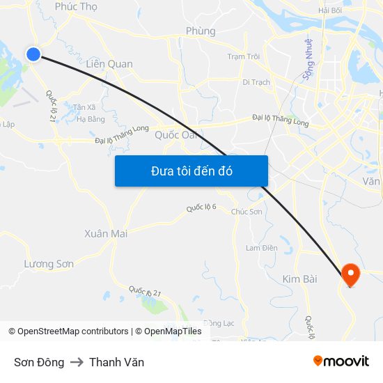 Sơn Đông to Thanh Văn map