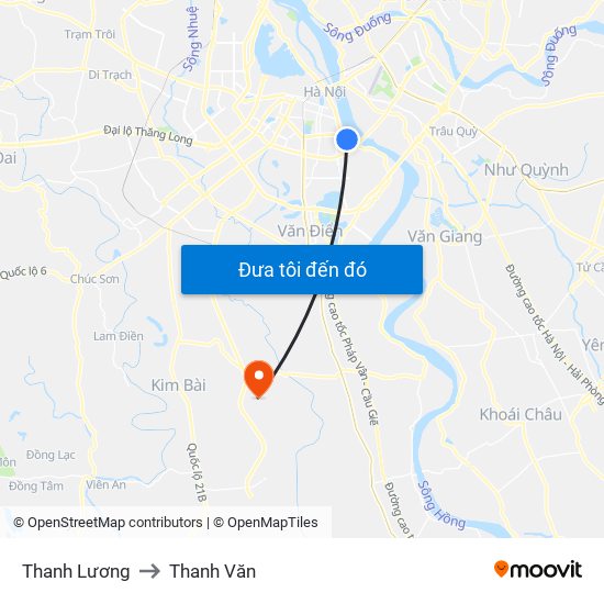 Thanh Lương to Thanh Văn map