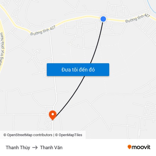 Thanh Thùy to Thanh Văn map