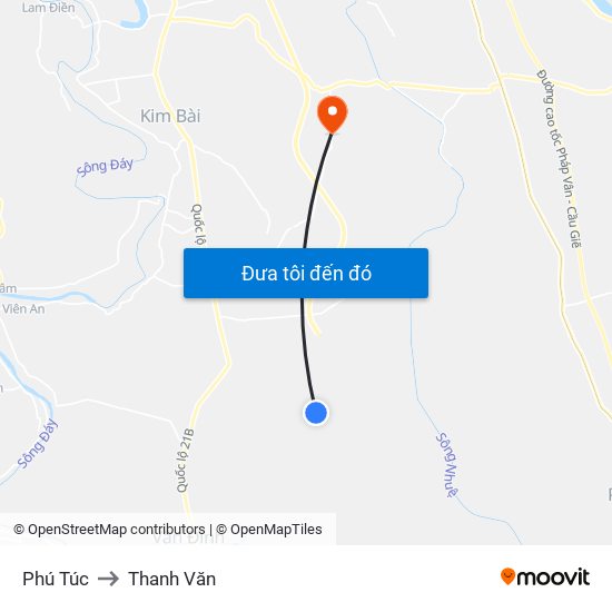Phú Túc to Thanh Văn map