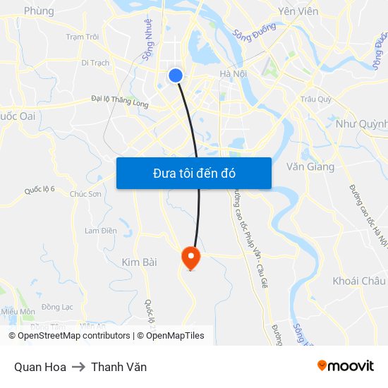 Quan Hoa to Thanh Văn map