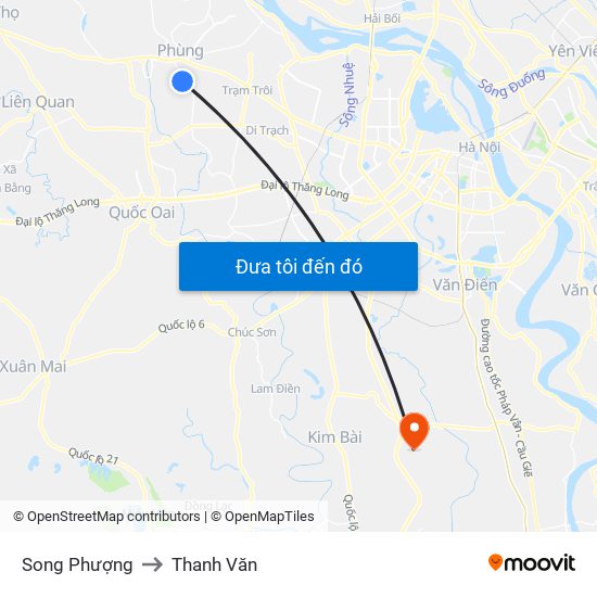 Song Phượng to Thanh Văn map