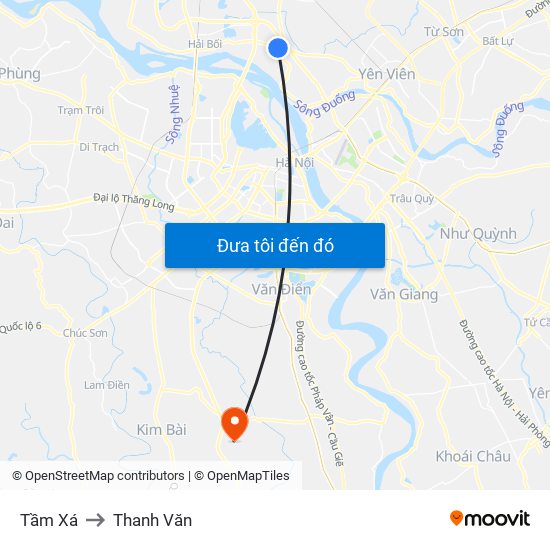 Tầm Xá to Thanh Văn map