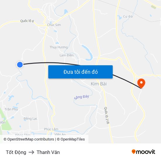 Tốt Động to Thanh Văn map