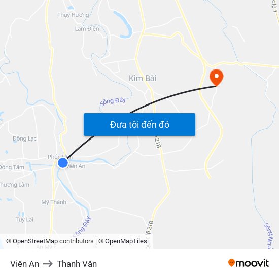 Viên An to Thanh Văn map