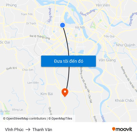 Vĩnh Phúc to Thanh Văn map