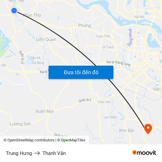 Trung Hưng to Thanh Văn map